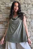 Oscar Drape Trapeze Tank Khaki